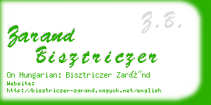 zarand bisztriczer business card